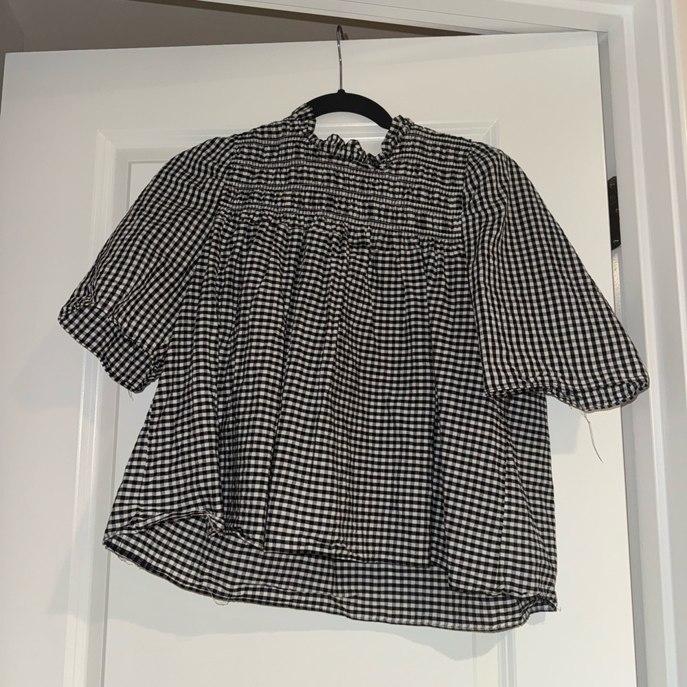 Black and White Gingham Blouse